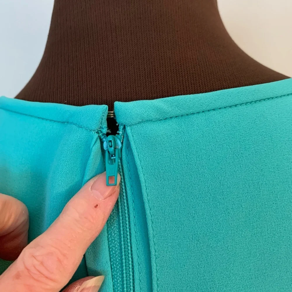 Formal Dress - Teal W/Grey Floral Beading - Picture 6 of 9